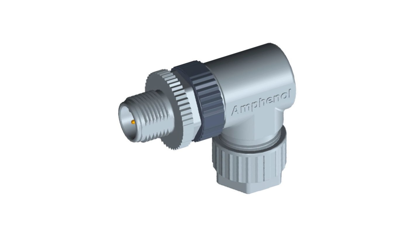 Amphenol Industrial Circular Connector, 4 Contacts, Cable Mount, M12 Connector, Plug, Male, IP67, M Series