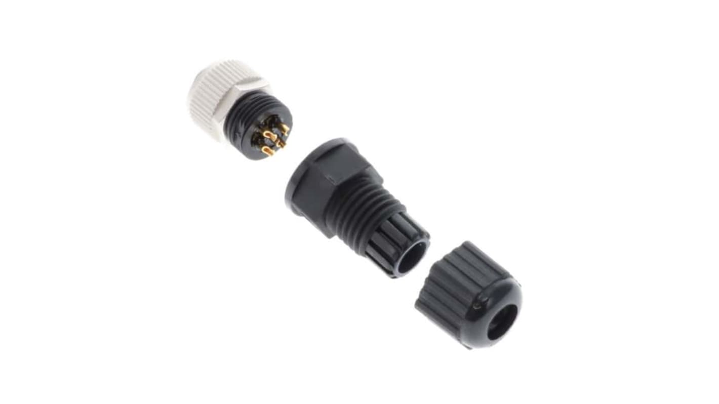 Conector circular Amphenol Industrial hembra serie M de 5 vías hembra, montaje aéreo, IP68