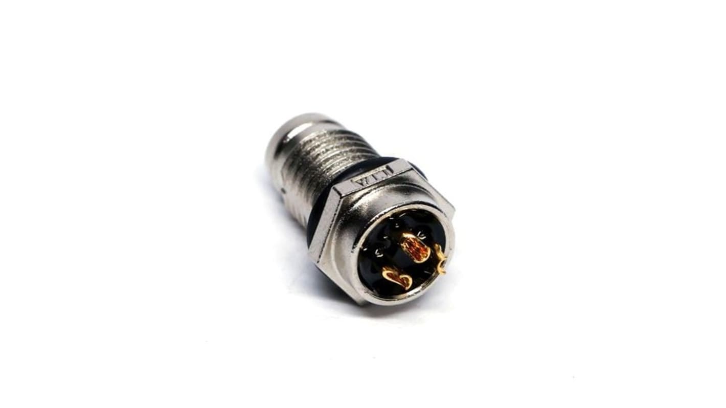 Amphenol Industrial Circular Connector, 3 Contacts, Panel Mount, M8 Connector, Plug, Male, IP67, M Series