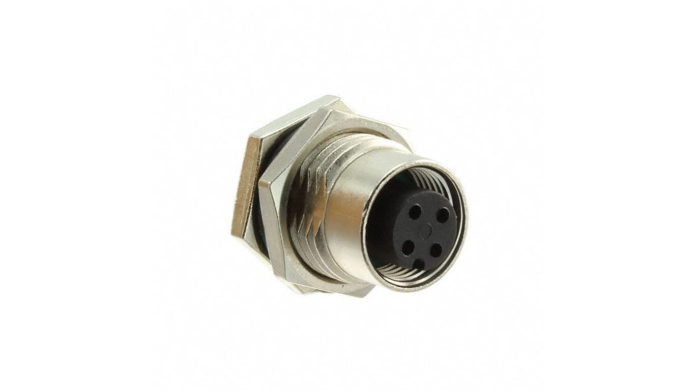 Amphenol Industrial Circular Connector, 4 Contacts, Panel Mount, M12 Connector, Socket, Female, IP68, IP69K, M Series