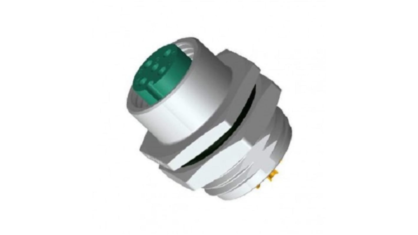 Amphenol Circular Connector, 4 Contacts, Panel Mount, M12 Connector, Socket, Female, IP68, IP69K, M Series
