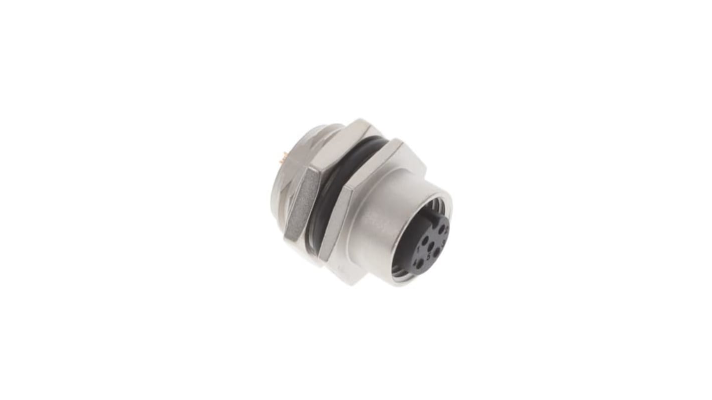 Amphenol Circular Connector, 4 Contacts, Panel Mount, M12 Connector, Socket, Female, IP68, IP69K, M Series