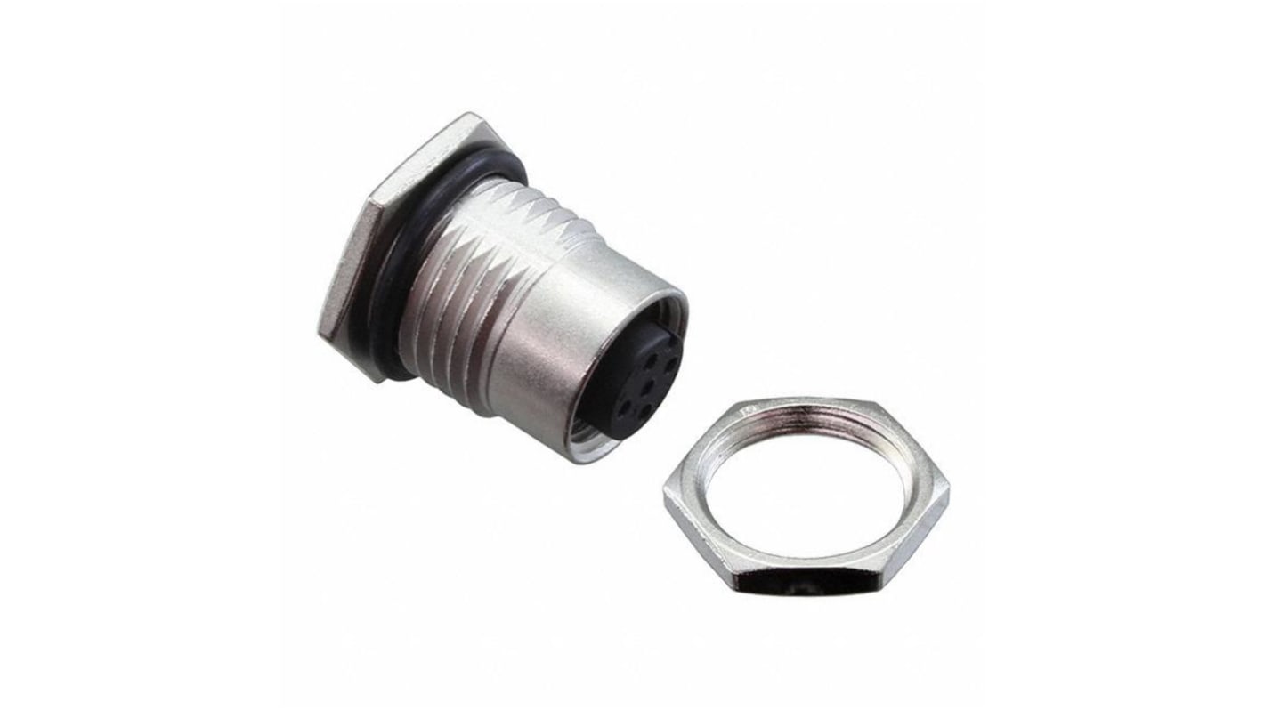 Amphenol Industrial Circular Connector, 5 Contacts, Panel Mount, M12 Connector, Socket, Female, IP68, IP69K, M Series