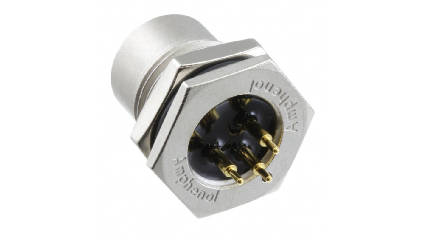 Amphenol Circular Connector, 3 Contacts, Panel Mount, M12 Connector, Socket, Female, IP68, IP69K, M Series