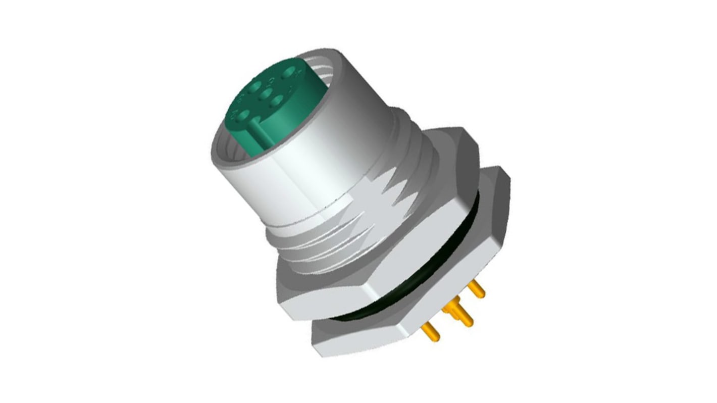 Amphenol Circular Connector, 5 Contacts, Panel Mount, M12 Connector, Socket, Female, IP68, IP69K, M Series