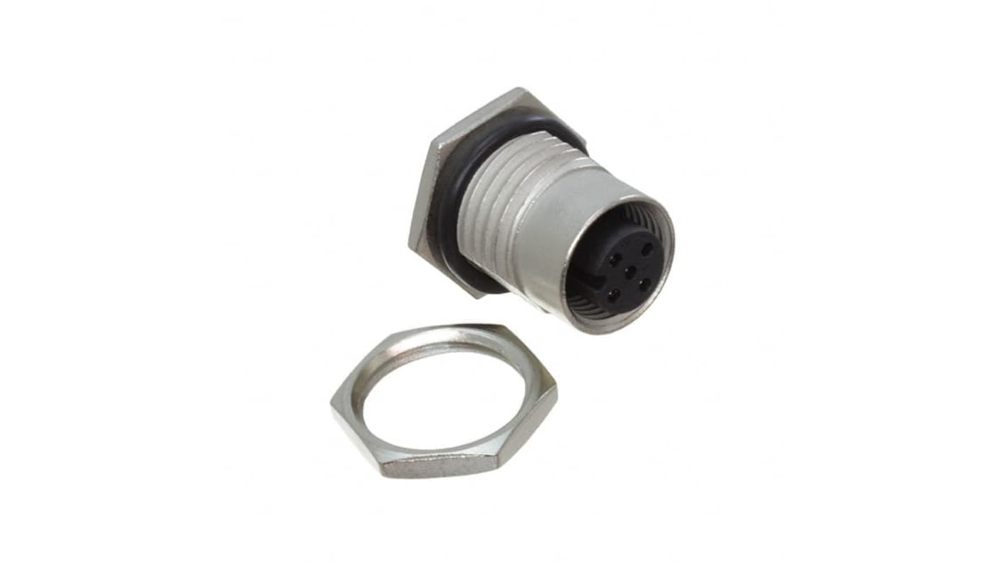 Amphenol Circular Connector, 5 Contacts, Panel Mount, M12 Connector, Socket, Female, IP68, IP69K, M Series