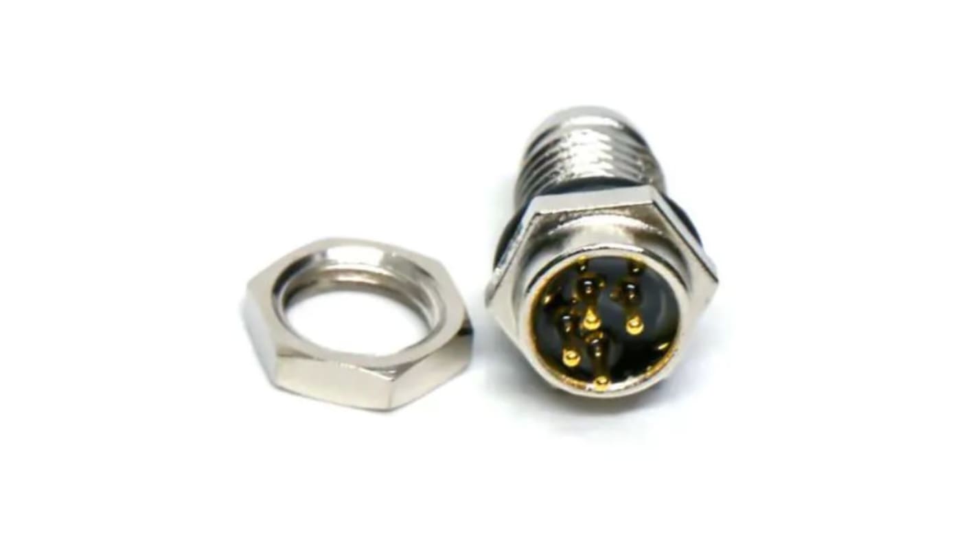 Amphenol Industrial Circular Connector, 4 Contacts, Panel Mount, M8 Connector, Plug, Male, IP67, M Series