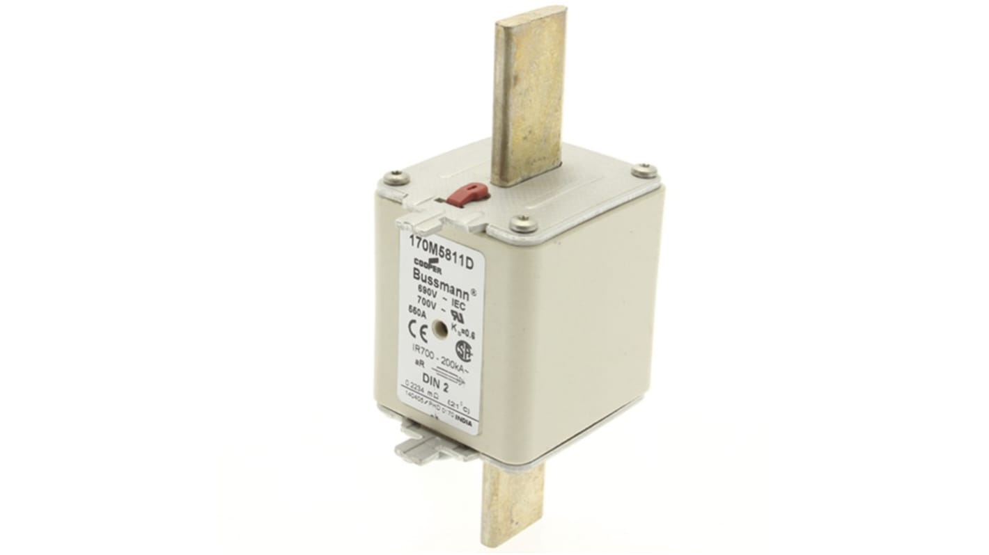 Fusible de cuchillas Eaton Eaton Bussman, NH2, aR, 690V ac, 550A, CE, CSA, IEC 60269, UL