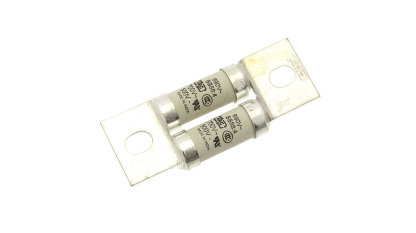 Fusible de cuchillas perforadas excéntricas Eaton Eaton Bussman, EET, aR, 500 V dc, 690V ac, 140A, T, BS 88, IEC 60269