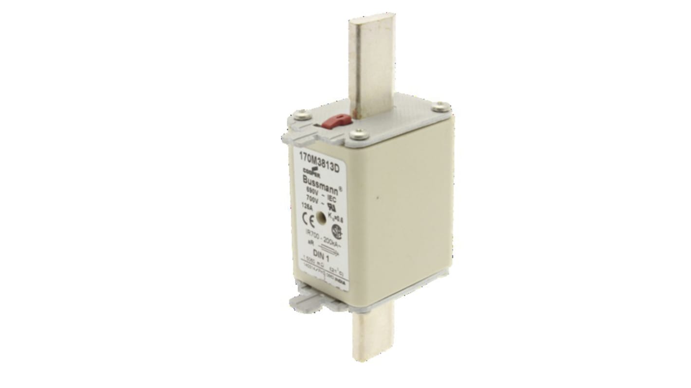 Fusible de cuchillas Eaton Eaton Bussman, NH1, aR, 690V ac, 125A, CE, CSA, IEC 60269, UL