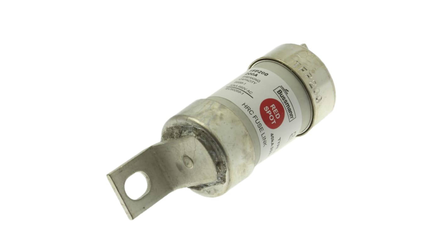 Fusibile a linguetta con fissaggio a bullone, Eaton, 200A, fusibile A4, standard BS 88, IEC 60269, fori di fissaggio da