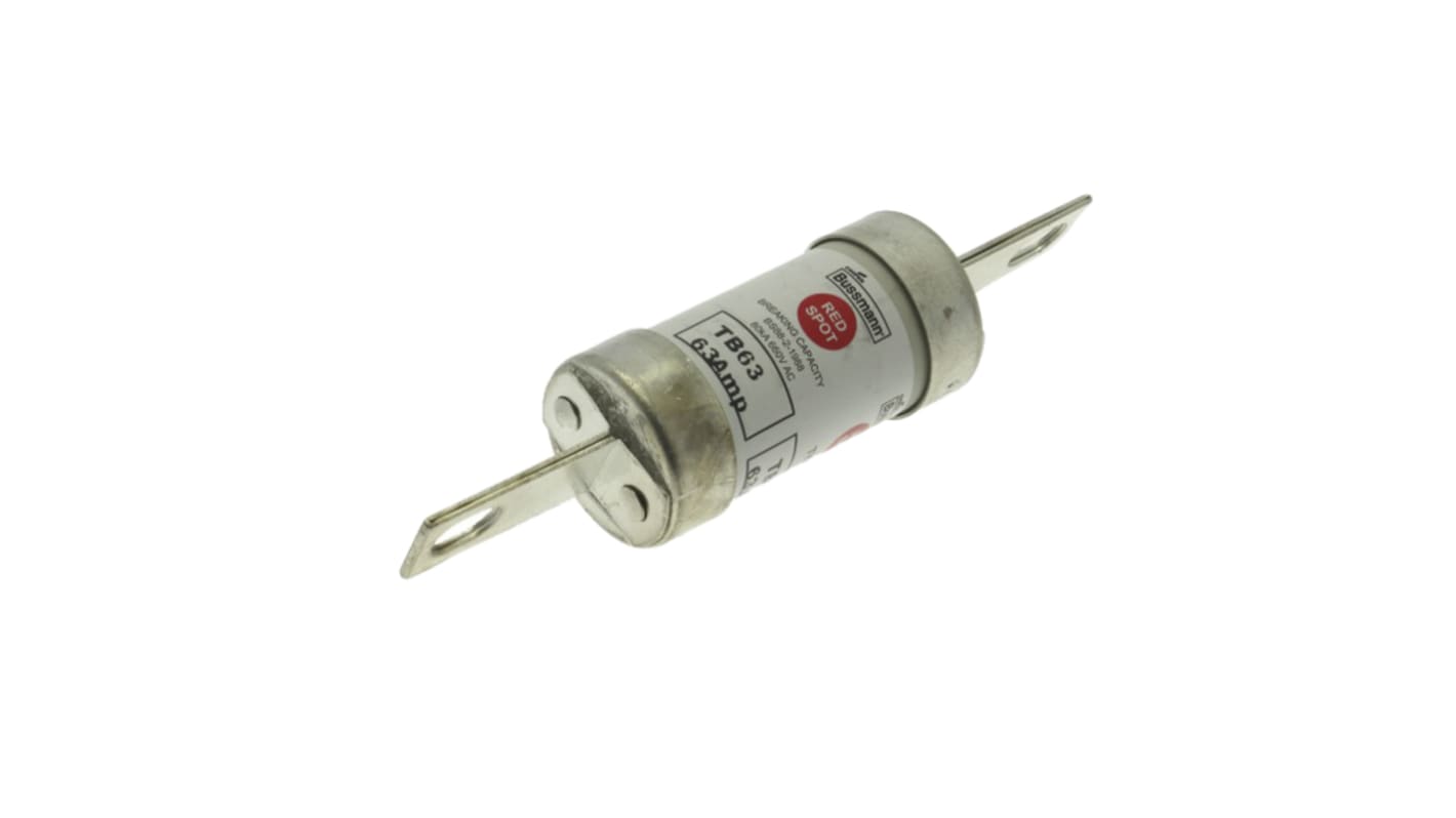 Fusibile a linguetta con fissaggio a bullone, Eaton, 63A, standard BS 88, IEC 60269, fori di fissaggio da 97mm, cat. gG