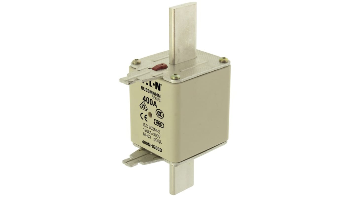 Fusibile con linguette centrate, Eaton, 250A, fusibile NH03, standard CE, DIN 43620, IEC 60269, VDE 0636, cat. gG - gL