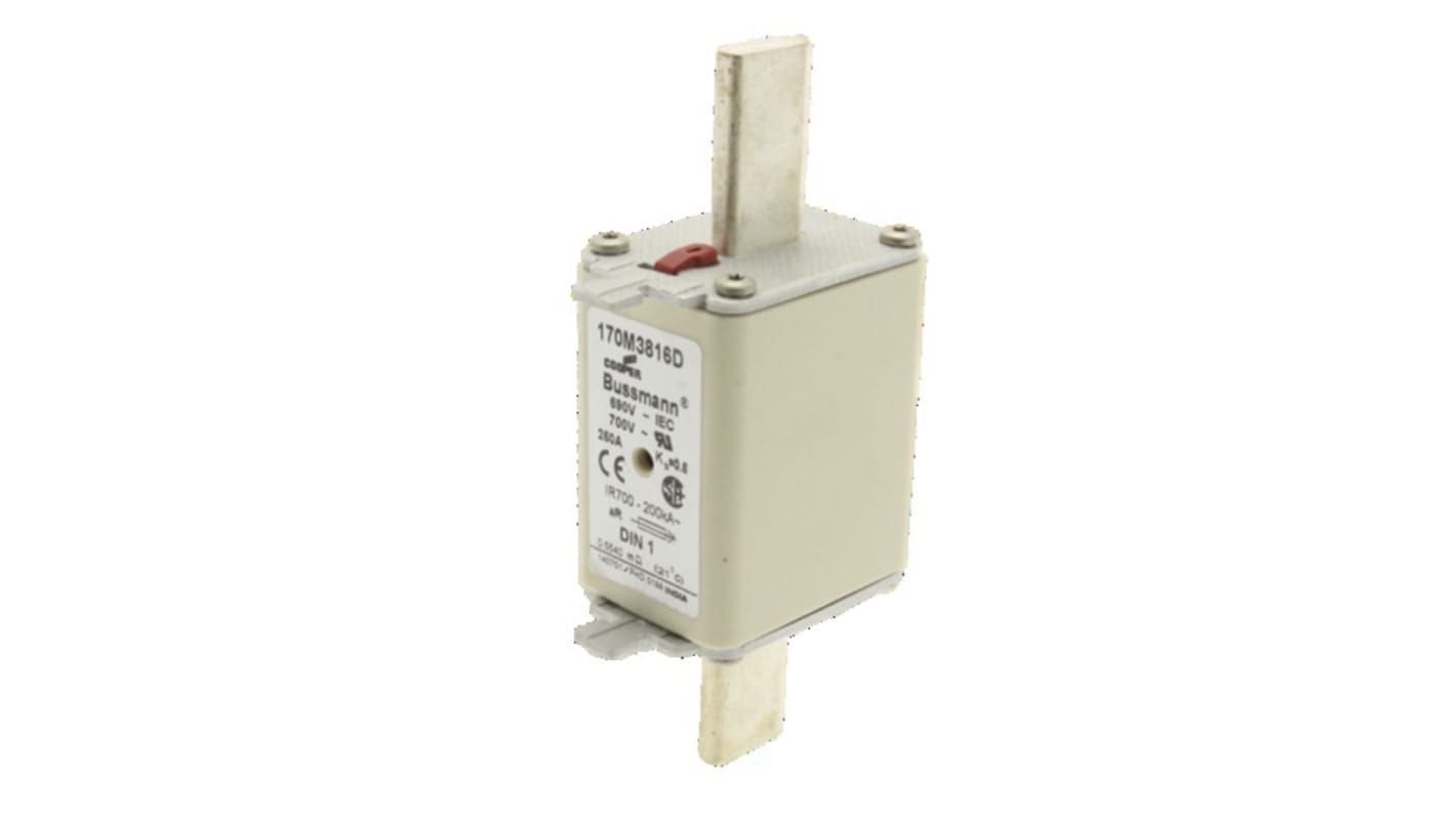 Fusible de cuchillas Eaton Bussmann, NH1, aR, 690V, 250A, CE, CSA, IEC 60269, UL