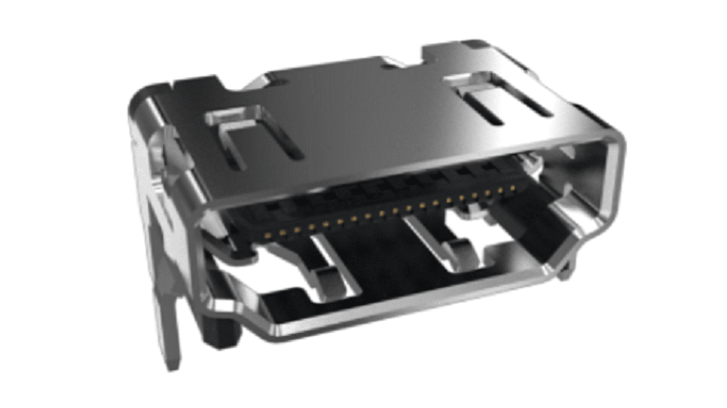 Connecteur HDMI Amphenol ICC Femelle Montage en surface 19 voies Type A Angle droit