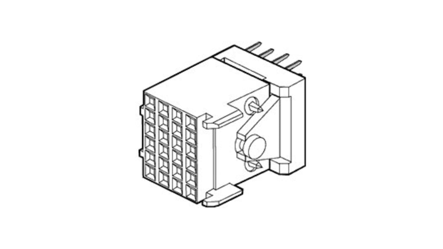 Amphenol ICC Metral Series Straight Through Hole Backplane Connector, 21 Contact(s), 2.0mm Pitch, 4 Row(s), Shrouded