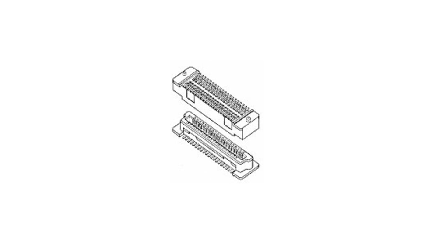 Amphenol ICC BergStak Series Straight Surface Mount PCB Header, 100 Contact(s), 0.8mm Pitch, 2 Row(s), Shrouded