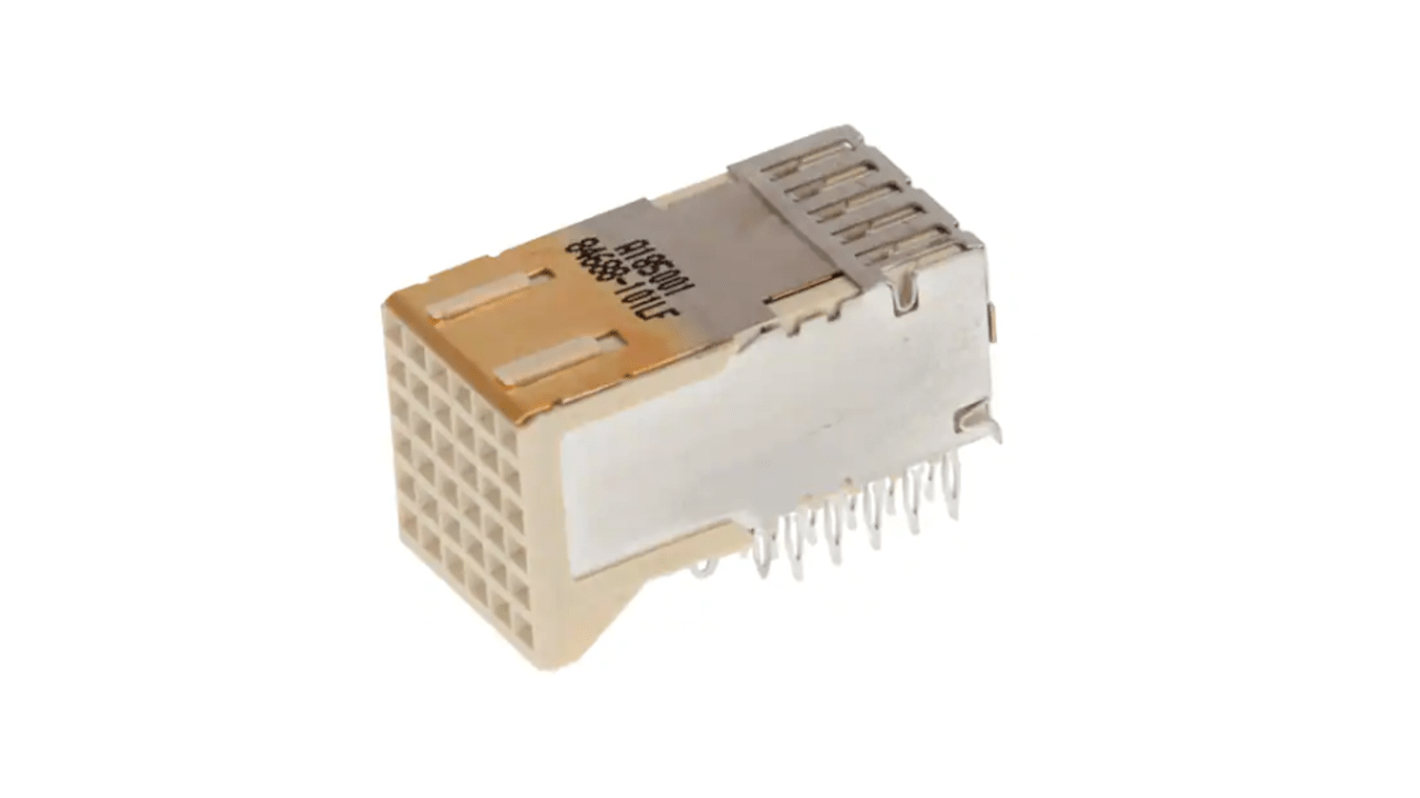 Conector de backplane Amphenol Communications Solutions, Serie Metral, paso 2.0mm, 30 vías, 5 filas, Ángulo de 90° ,