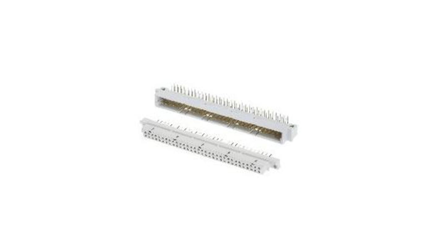 Amphenol Communications Solutions 64 Way 2.54mm Pitch, Type Rack Connector, 2 Row, Right Angle DIN 41612 Connector, Plug