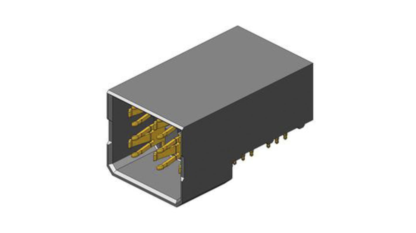 Amphenol Communications Solutions, Airmax VS 6mm Pitch Power Backplane Connector, Male, Right Angle, 3 Column, 2 Row, 6