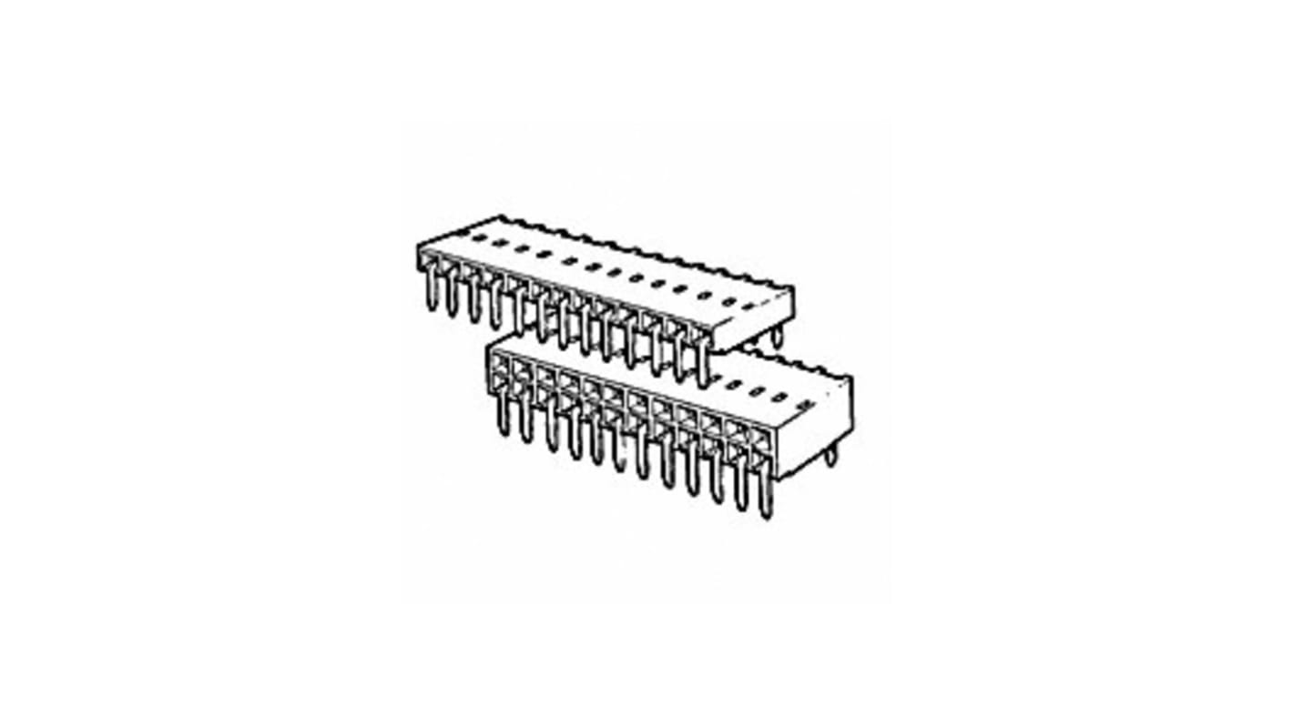 Amphenol Communications Solutions PCB aljzat Dubox sorozatú 2.54mm 50 érintkezős, 2 soros , Derékszögű, Furatszerelt,