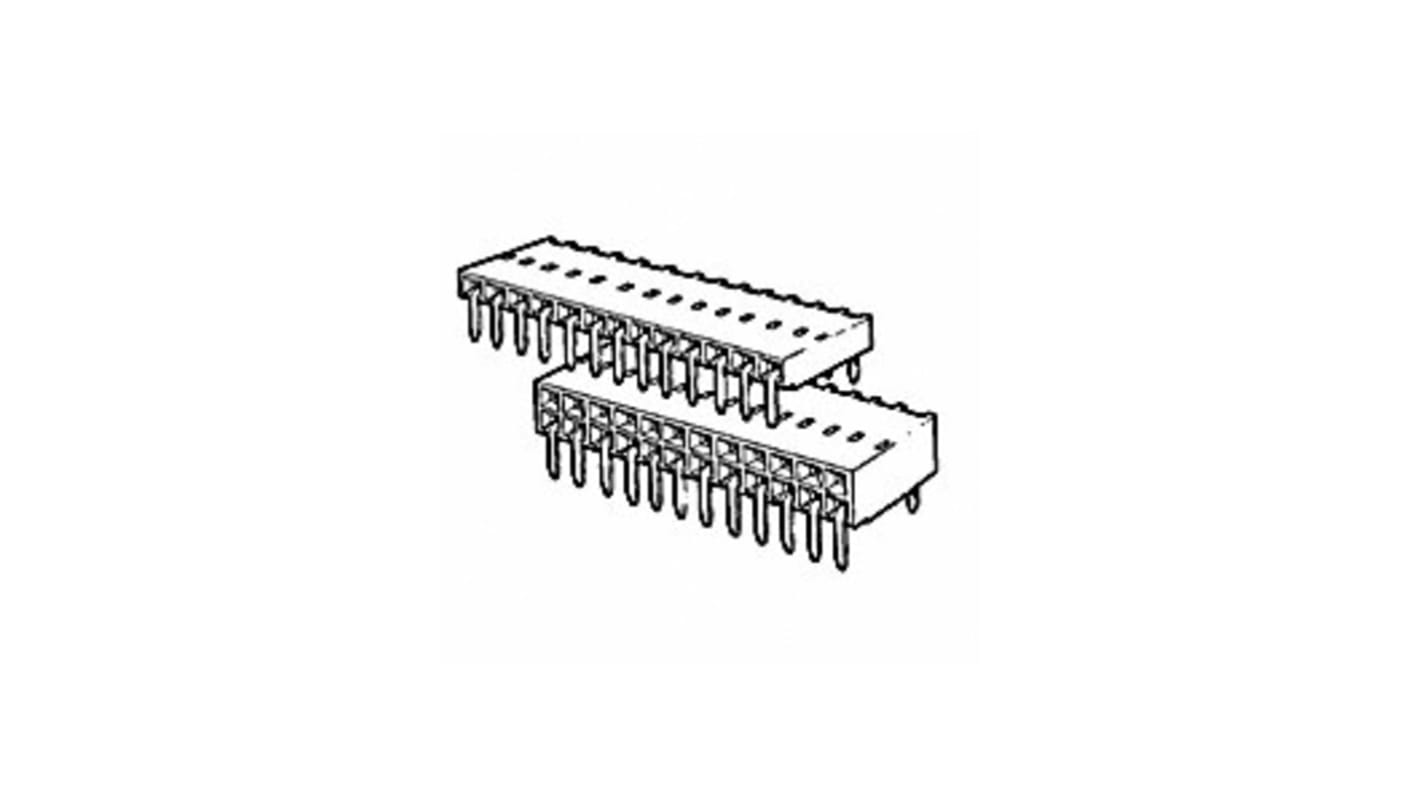 Connecteur femelle pour CI, 50 contacts, 2 rangées, 2.54mm, Traversant, Angle droit