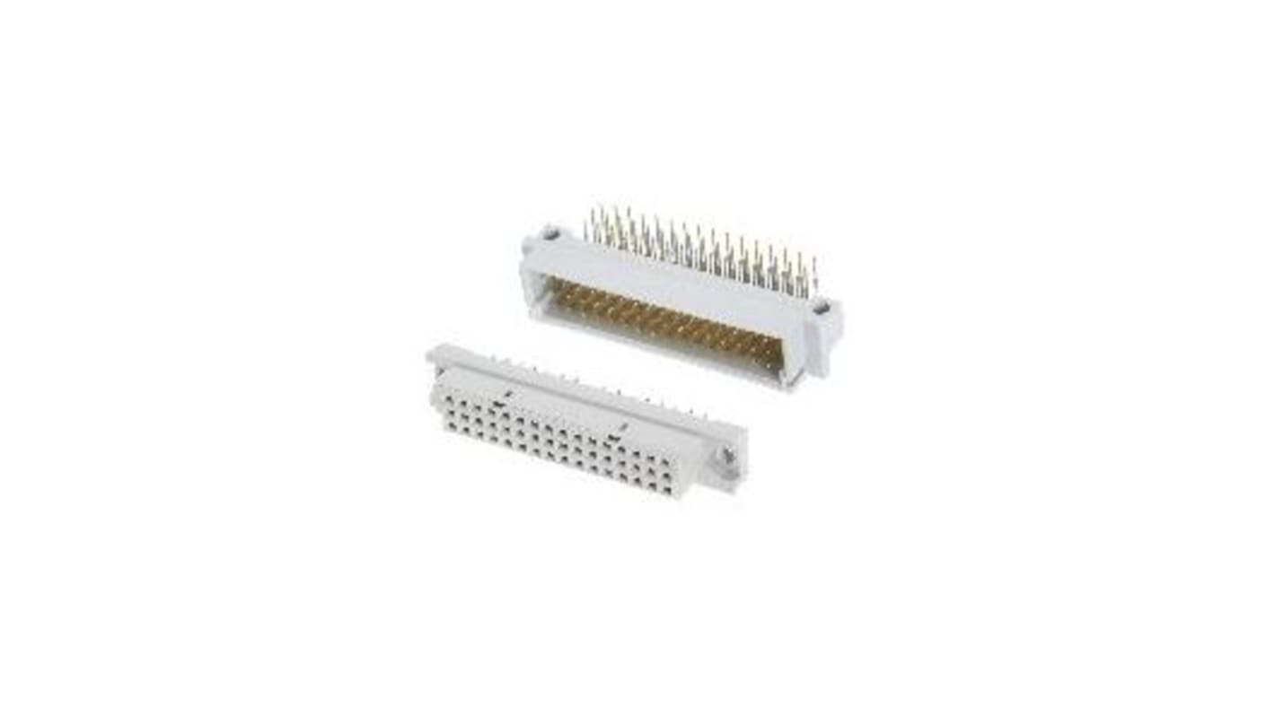 Amphenol ICC 48 Way 2.54mm Pitch, Type Rack Connector, 3 Row, Right Angle DIN 41612 Connector, Plug