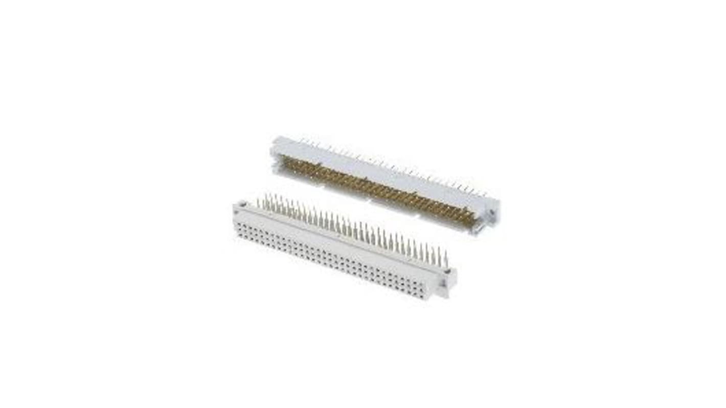 Amphenol Communications Solutions 96 Way 2.54mm Pitch, Type Rack Connector, 3 Row, Right Angle DIN 41612 Connector,