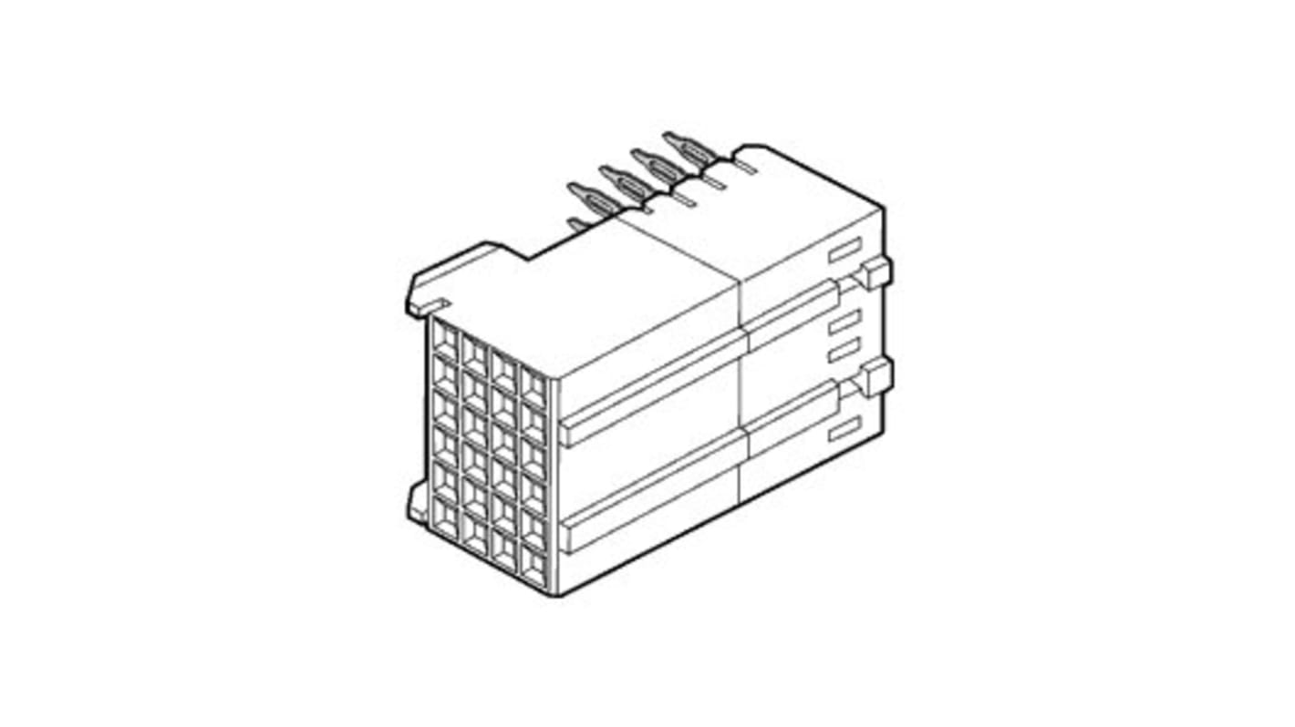 Connecteur fond de panier coudé Amphenol Communications Solutions, pas de 2.0mm 30 voies 5 Rangées, Pression, 1.5A