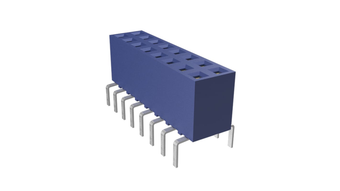 Amphenol ICC Dubox Series Straight Through Hole Mount PCB Socket, 8-Contact, 2-Row, 2.54mm Pitch, Solder Termination