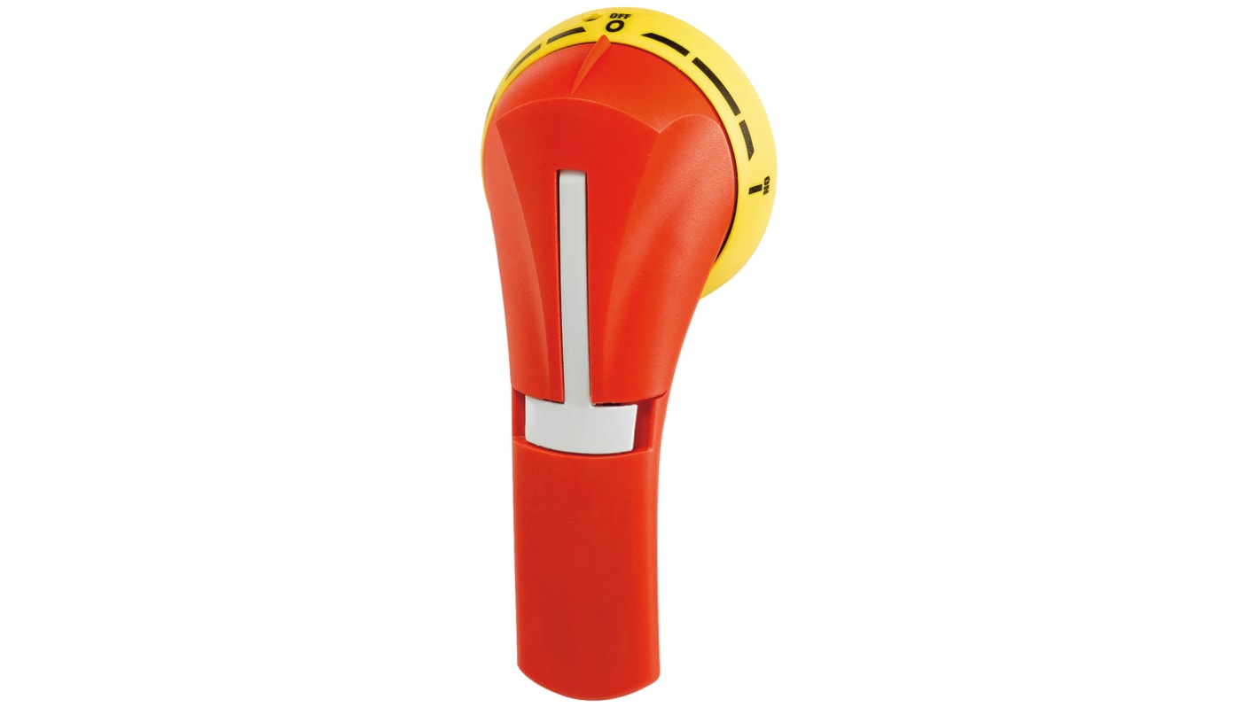 Mando giratorio Socomec, para Interruptor combinado de fusible 125mm, tirador Rojo/Amarillo, IP65