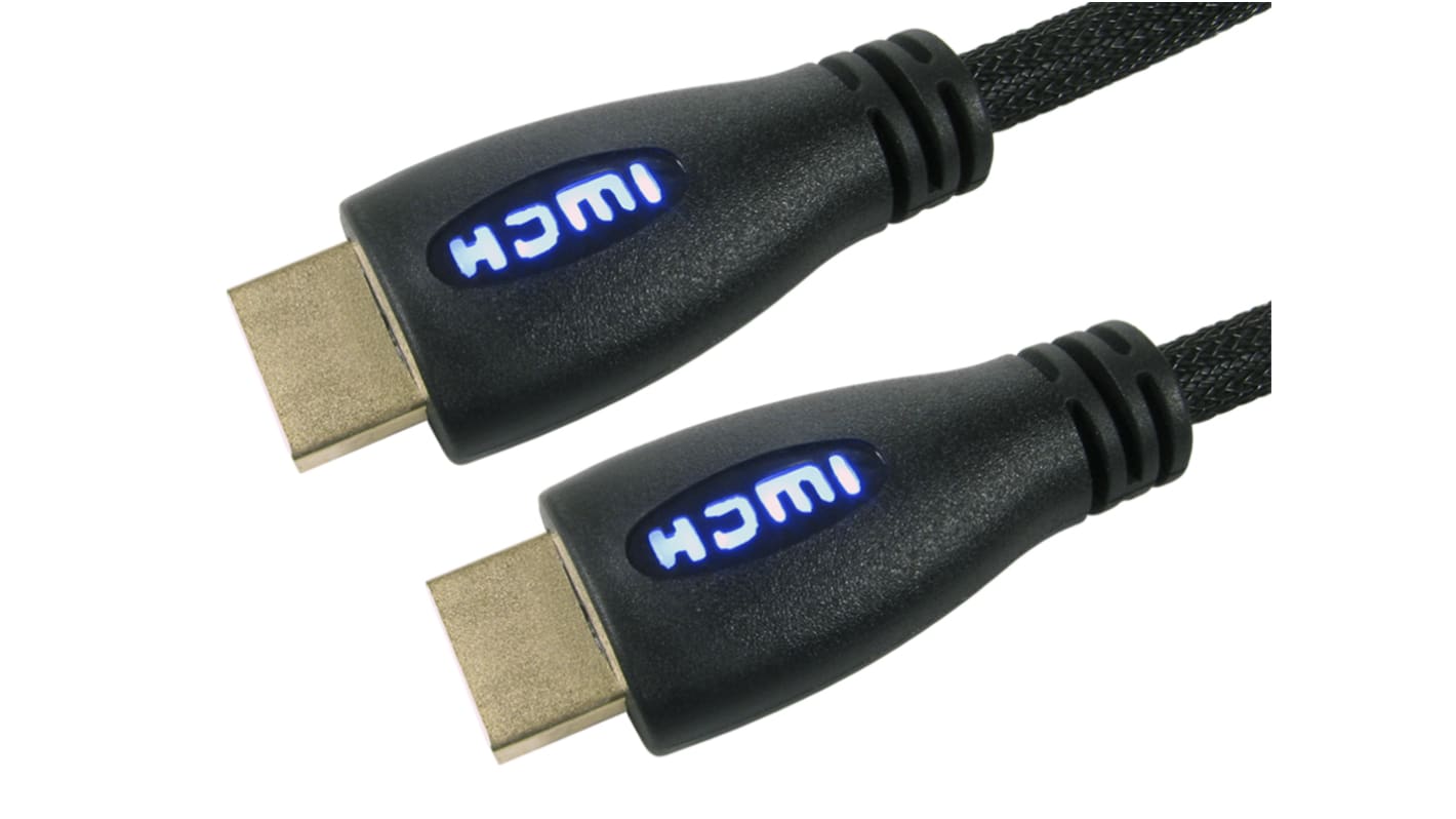 Cable HDMI Negro RS PRO, con. A: HDMI Macho, con. B: HDMI Macho, long. 1m