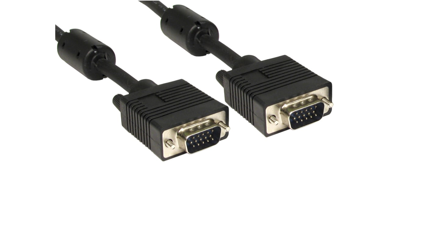 RS PRO VGA-Kabel A VGA / Stecker B VGA / Stecker, 500mm PVC Schwarz