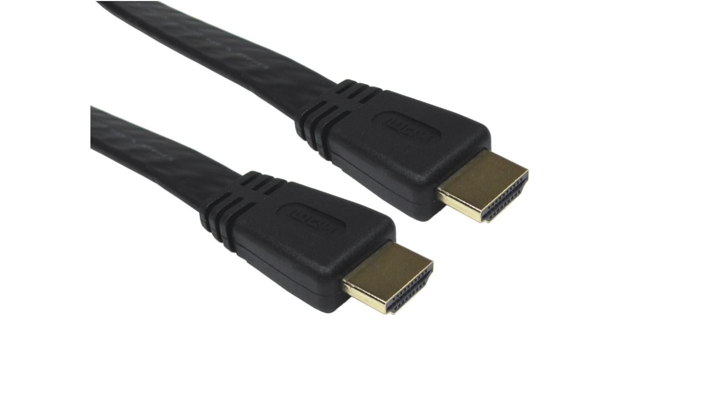RS PRO HDMI-Kabel A HDMI Ethernet Stecker B HDMI Ethernet Stecker 4K max., 1m, Schwarz