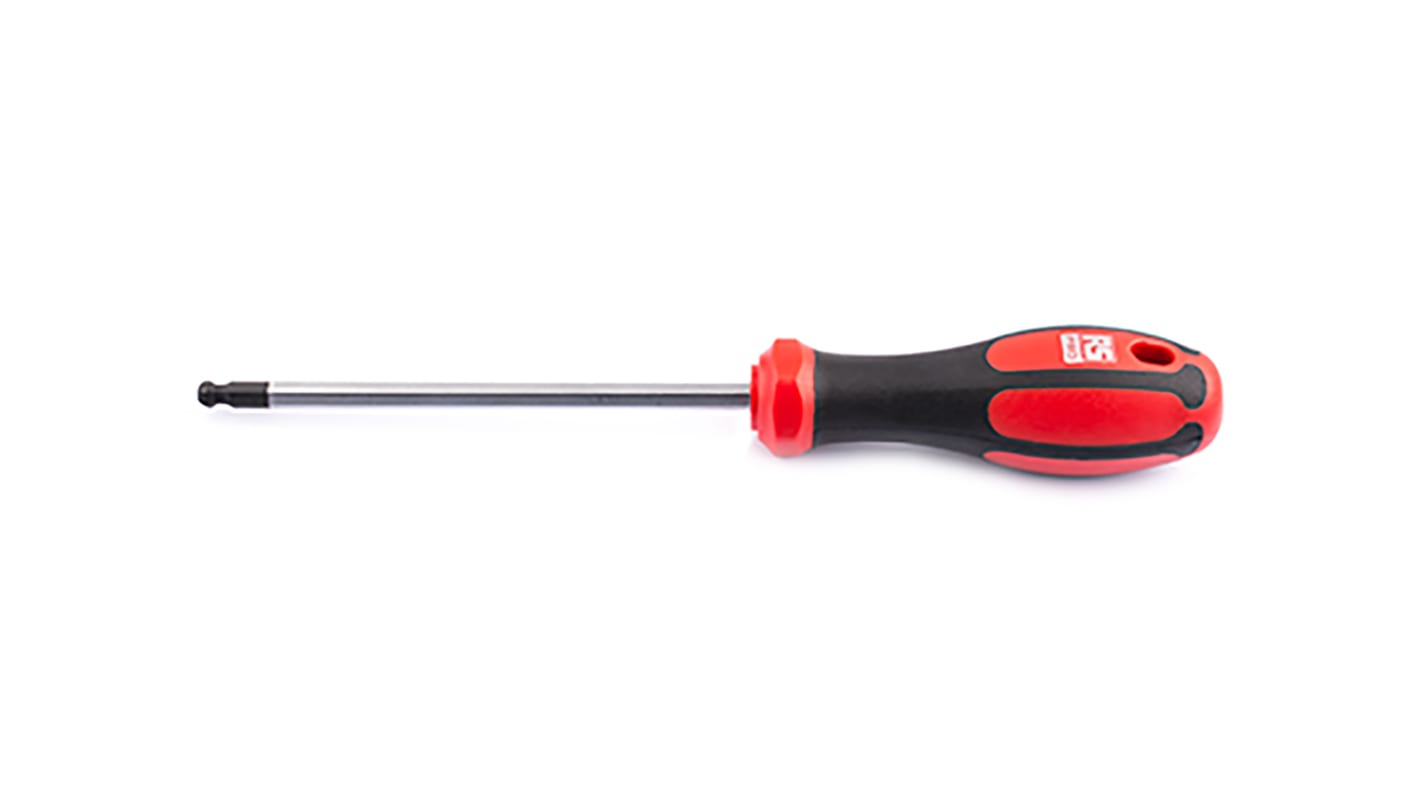 RS PRO Ball End Hexagon Screwdriver, 4 mm Tip, 100 mm Blade, 200 mm Overall