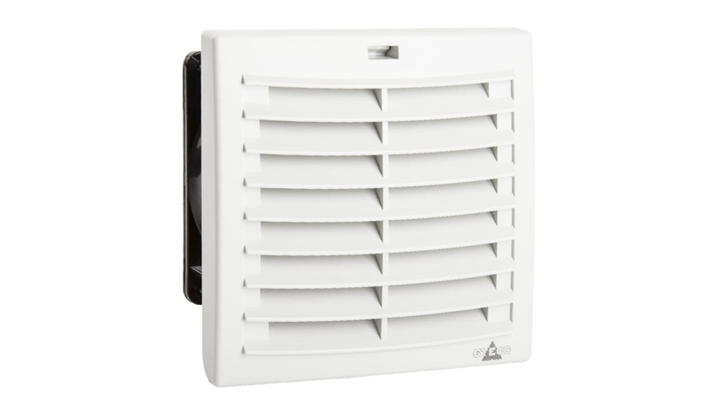 Ventilador con filtro STEGO de 124 x 124mm, alim. 24 V dc, 4.1W, caudal filtrado 63m³/h, 56dB, IP54