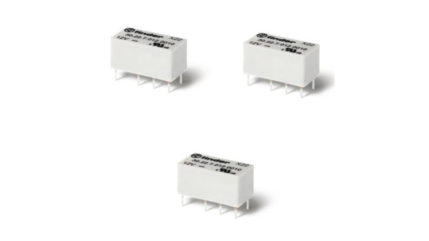 Finder PCB Mount Signal Relay, 24V dc Coil, 2A Switching Current, DPDT