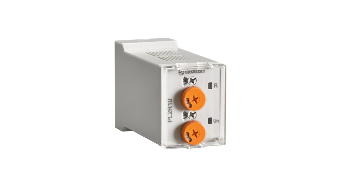 Crouzet PL2R Zeitrelais, Steckanschluss , 0,05 s [arrow/] mehrere Stundenmin, 12 → 240V ac/dc, 2 Kont.