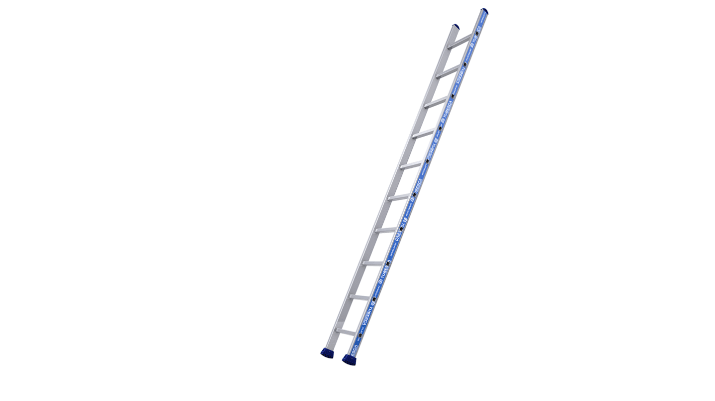 TUBESCA Aluminium 10 steps Ladder, 7.8m platform height, 2.97m open length