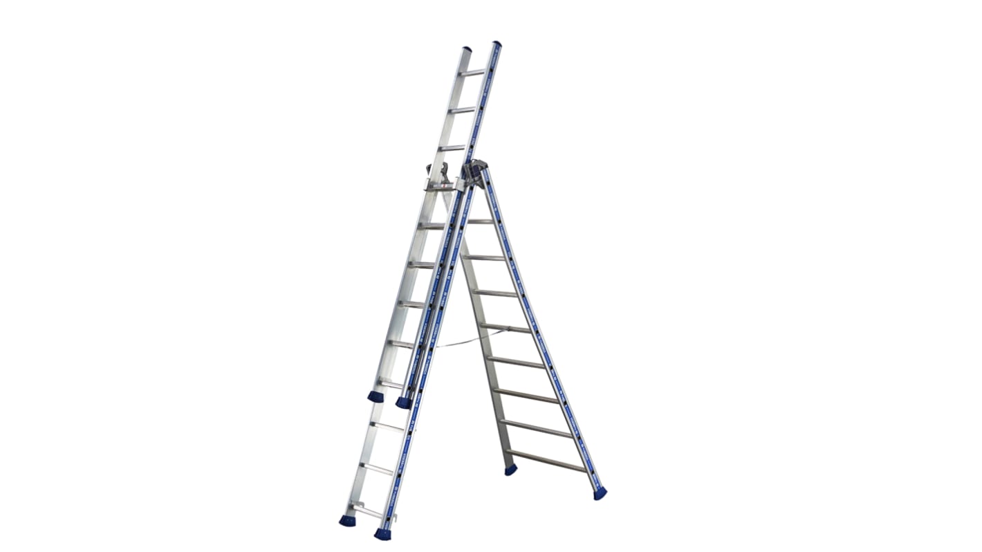 TUBESCA Aluminium Combination Ladder 9 steps 2.65m open length