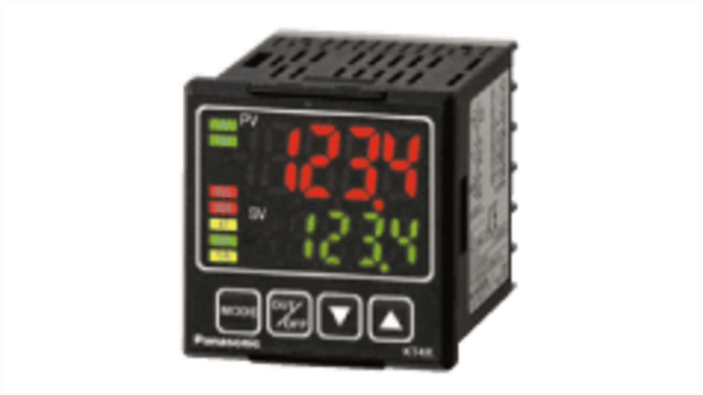 Panasonic PID temperaturregulator med 3 Relæ Udgange, Størrelse: 48 x 60mm, 24 V ac/V dc, 100→ 240 V ac