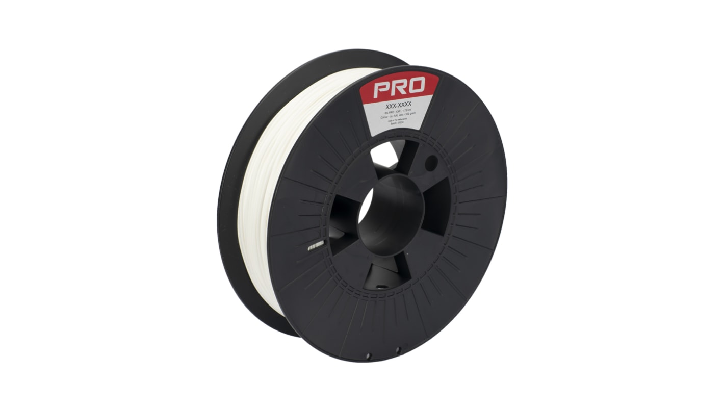 RS PRO 1.75mm White PP 3D Printer Filament, 500g