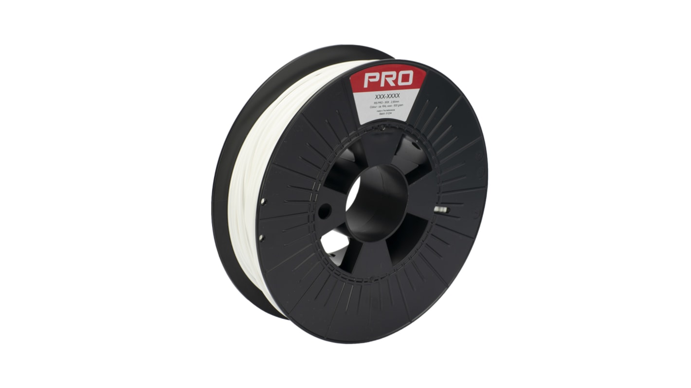 RS PRO PP 3D-Drucker Filament zur Verwendung mit Gängige Desktop-3D-Drucker, Weiß, 2.85mm, FDM, 500g