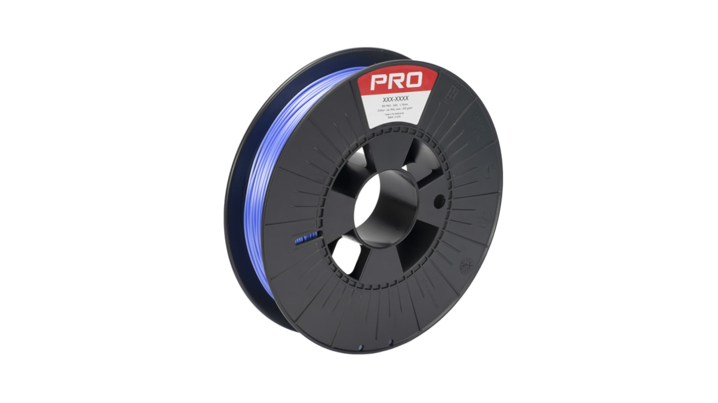 RS PRO 1.75mm Blue PLA Satin 3D Printer Filament, 500g