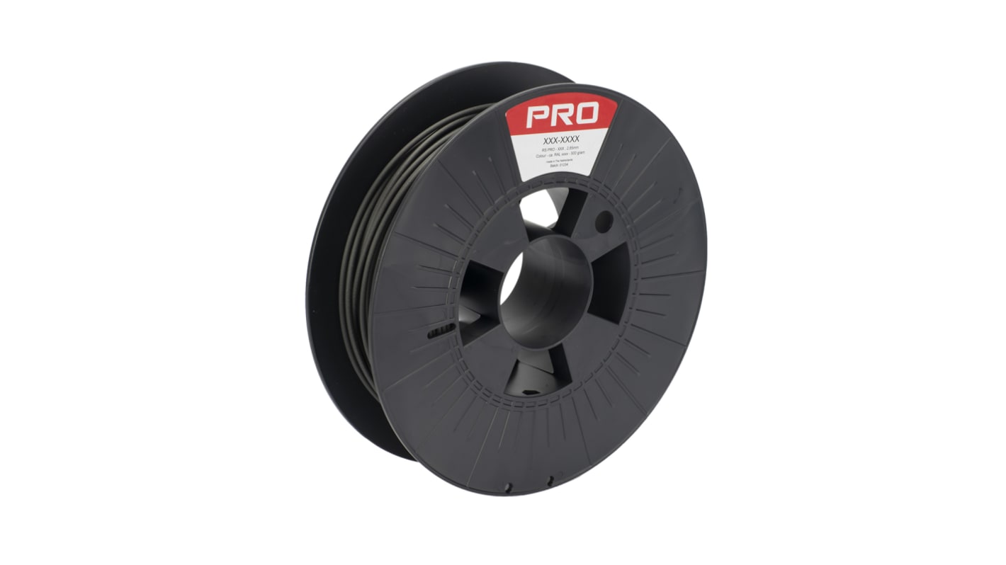 RS PRO Matt fekete 2.85mm Ø 3D-s nyomtatószál, 500g Matt PLA