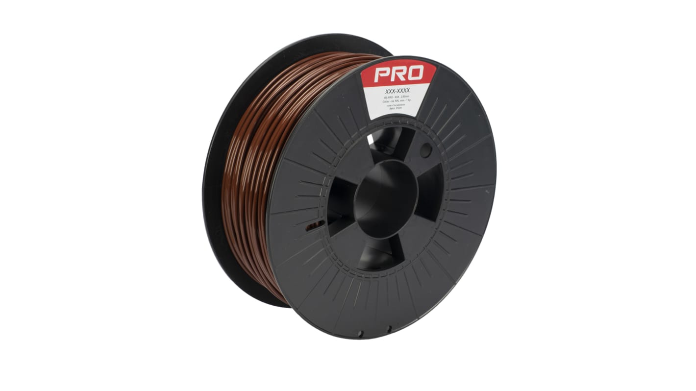 RS PRO 2.85mm Brown PLA 3D Printer Filament, 1kg