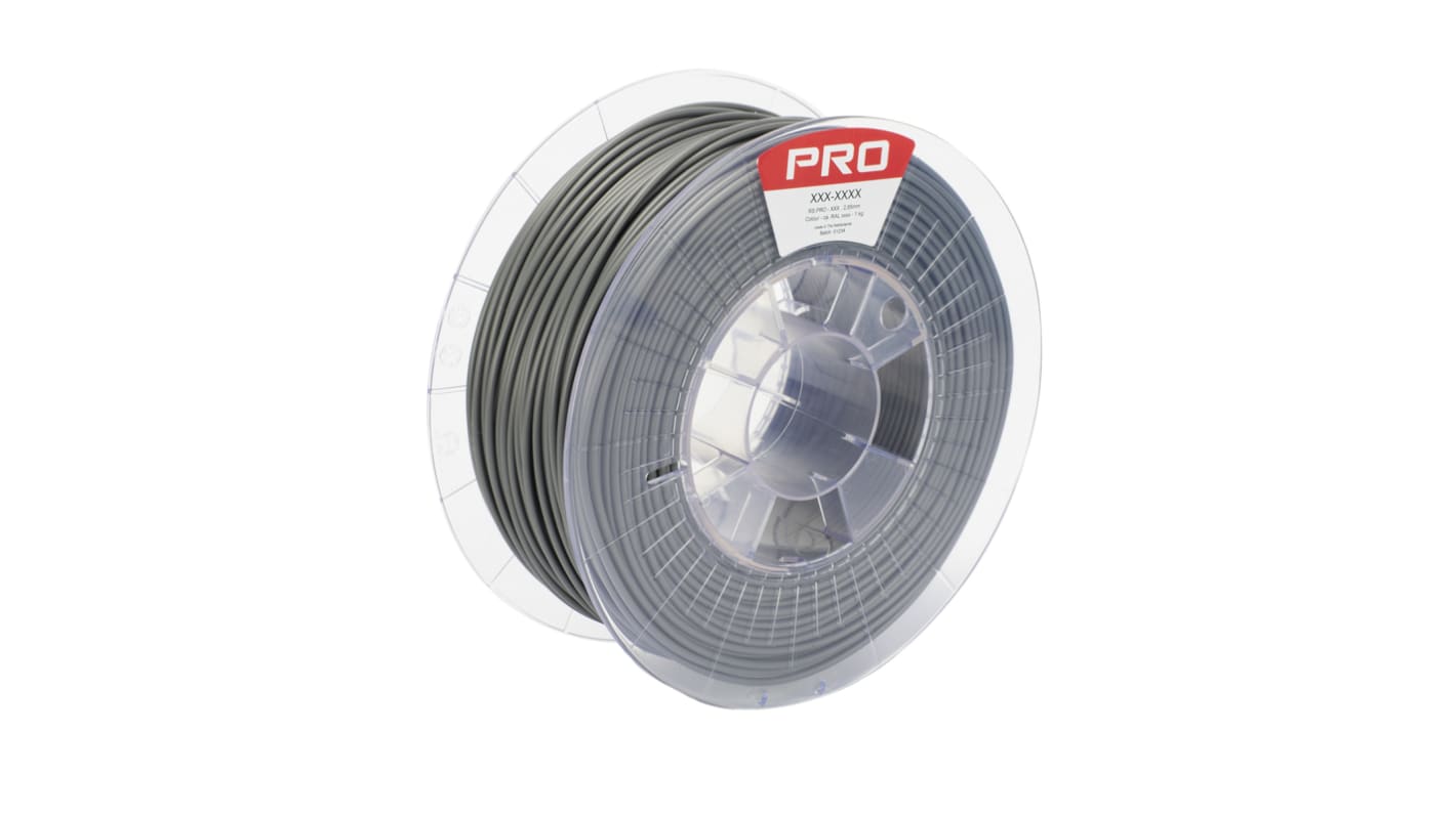 RS PRO 2.85mm Grey PLA Ultra Diamond 3D Printer Filament, 1kg