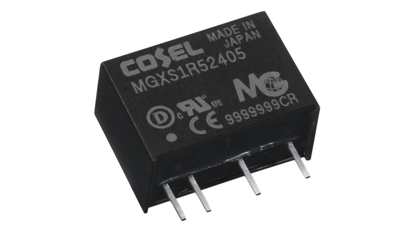 Cosel MGXS1R5 DC/DC-Wandler 1.56W 24 V dc IN, 12V dc OUT / 130mA Durchsteckmontage 1kV dc isoliert