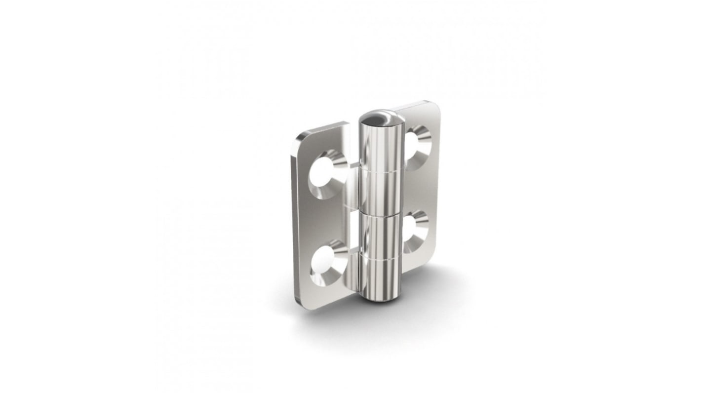 Pinet Polished Stainless Steel Butt Hinge, Rivet Fixing, 38mm x 36.5mm x 2mm