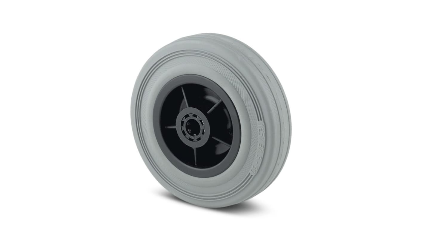 Tente Grey Rubber Non-Marking Trolley Wheel, 70kg